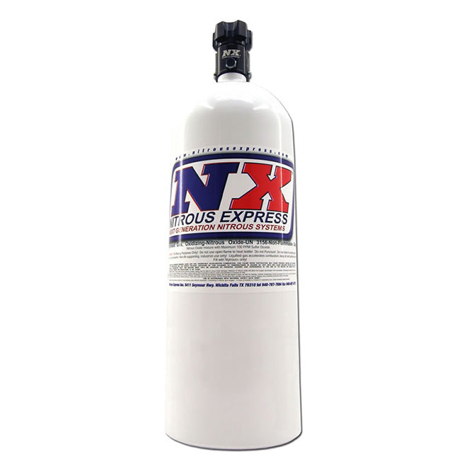 NX - 15Lb Bottle, Lightning 500 Valve, 4AN Nipple (6.89 Dia. X 26.69 Tall)