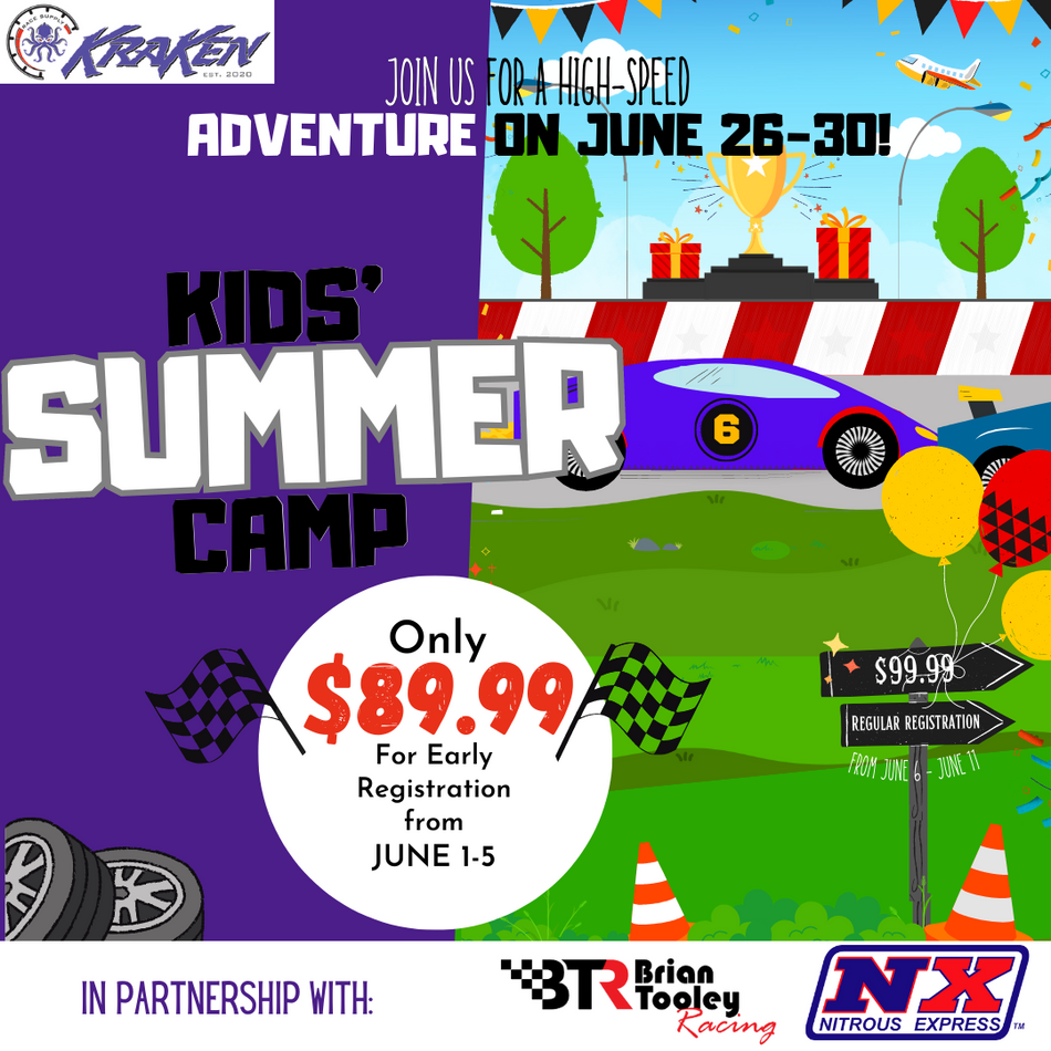 🏎️Kraken Kid's Summer Camp Registration🏕️